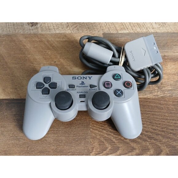 Sony PlayStation 1 PS1 Dual Shock Analog Gray OEM Controller SCPH-1200 - Tested - Picture 1 of 10